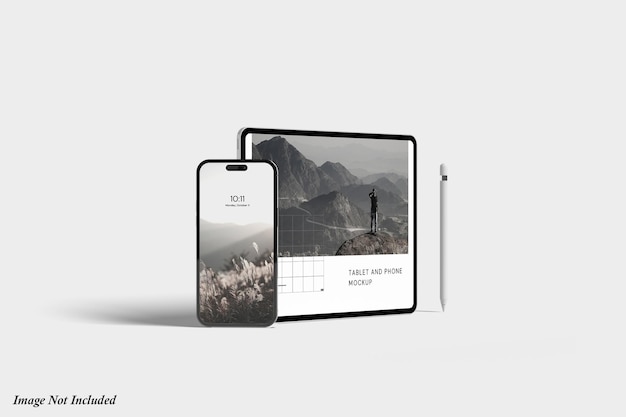 Tablet and phone screen mockup premium psd