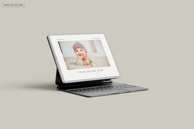 PSD tablet pro met toetsenbord mockup