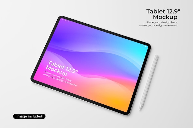 PSD tablet pro mockup in simple style