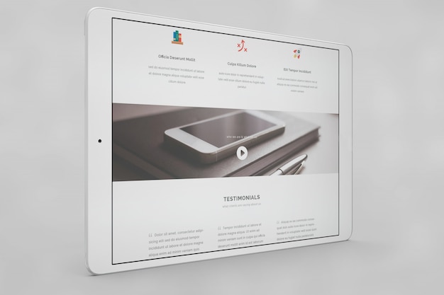 PSD tablet screen mock up