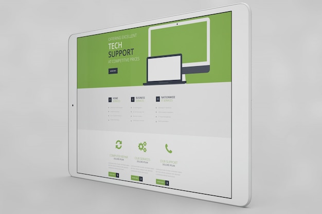 Tablet screen mock up