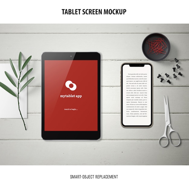 tablet screen mockup
