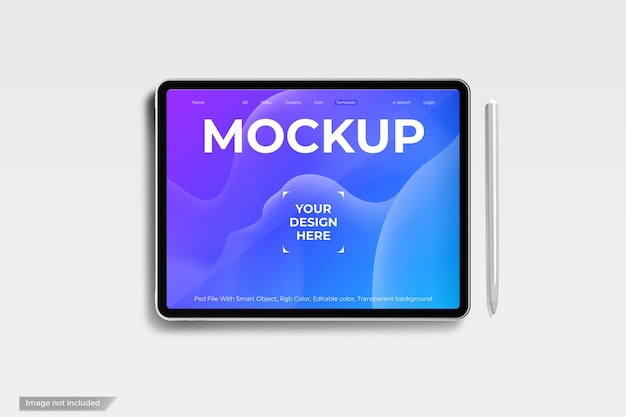 Mockup della schermata del tablet