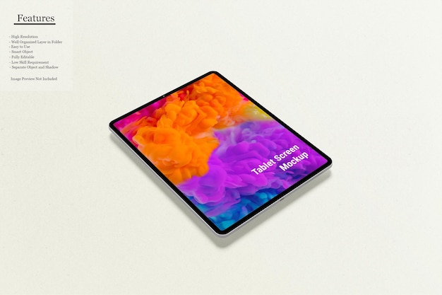 Tablet screen mockup