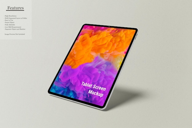 Tablet screen mockup