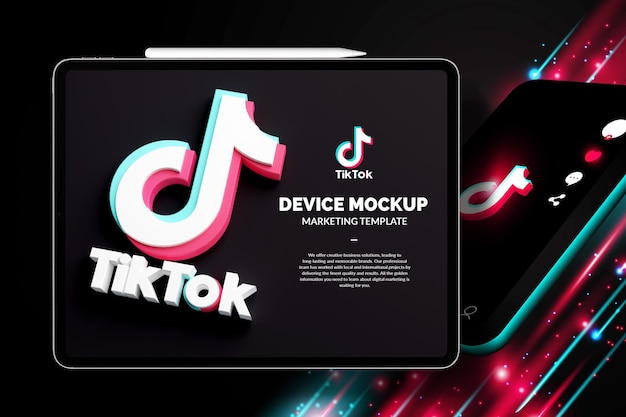 A tablet screen with a device mockup for a mobile device mockup