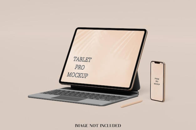 Schermo del tablet con mockup di smartphone