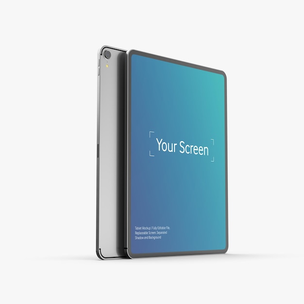 Modello mockup vista laterale tablet