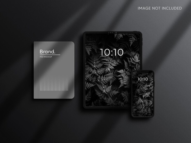 PSD tablet and smartphone mockup with brand identity