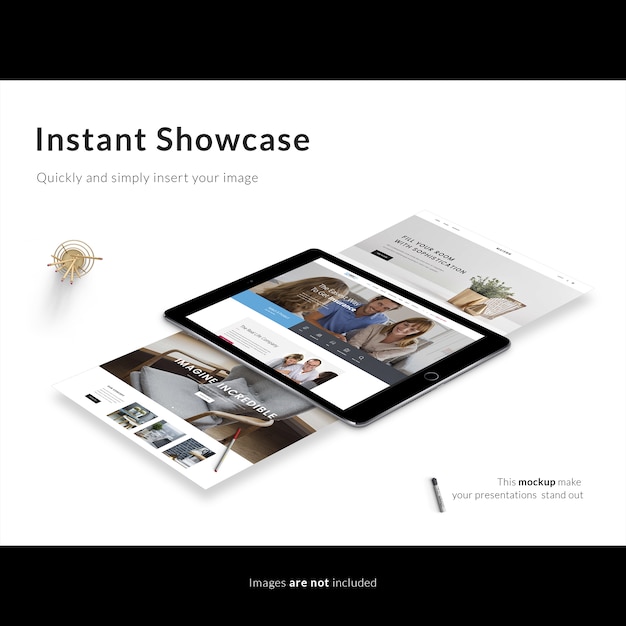 tablet on white background mock up