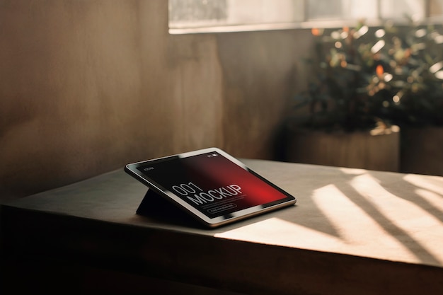 PSD tablet with big shadow mockup