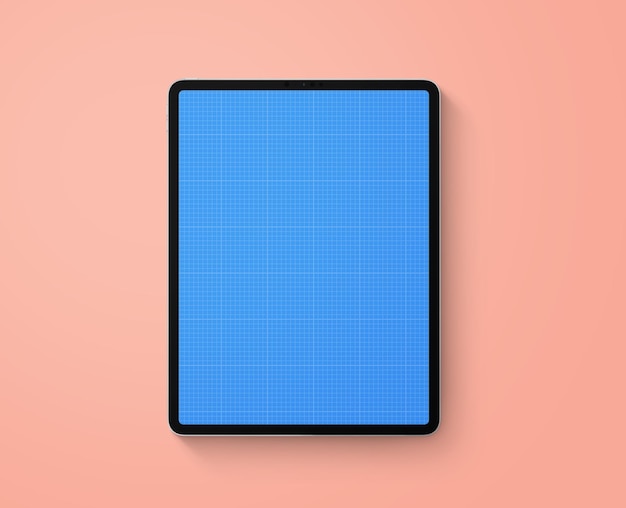 A tablet with a blue grid on the top.