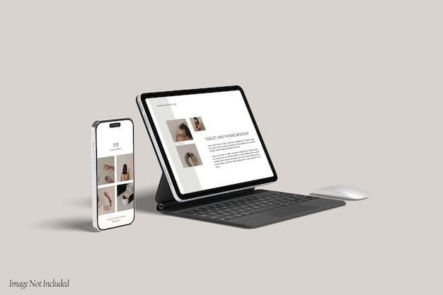 PSD tablet con telefono mockup premium psd