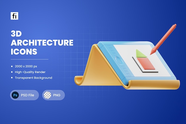 Tabletka Do Rysowania Architektury Ilustracji 3d