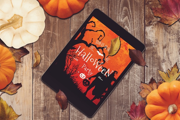 Tabletka Mockup Z Projektem Halloween