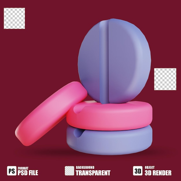 Tabletki ilustracyjne 3D 3 odpowiednie dla medycyny
