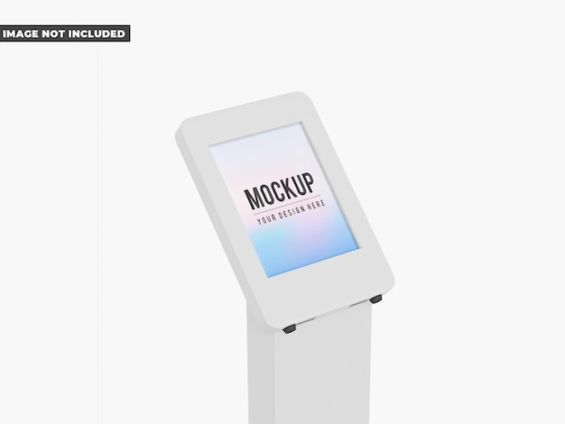 Tabletkiosk met informatie voor tentoonstellingsmockup