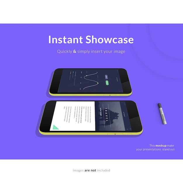 Tablets on purple background mock up