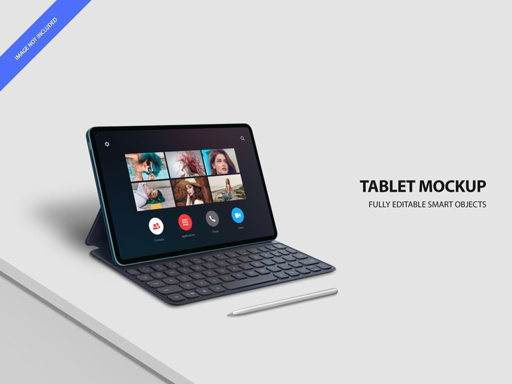 PSD tabletscherm met toetsenbord en penmodel