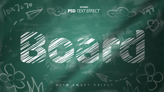 PSD tablica scrible tekstura efekt tekstowy z powrotem do projektu szkoły
