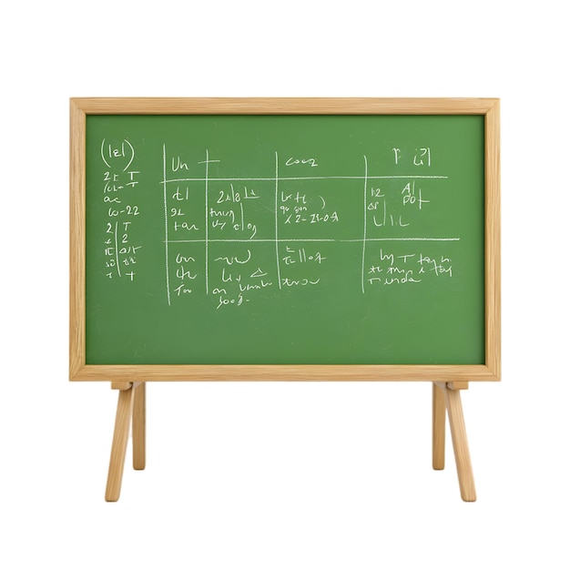 Tablica z ręcznie napisanymi notatkami Tablica edukacyjna z drewnianą ramą i treścią pisemną