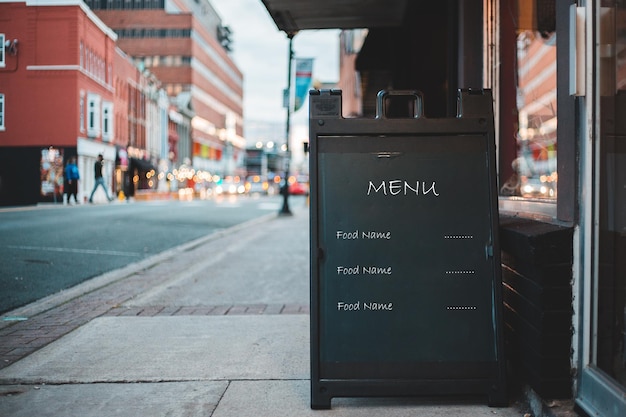 Tablica Znak Makieta Przed Restauracją