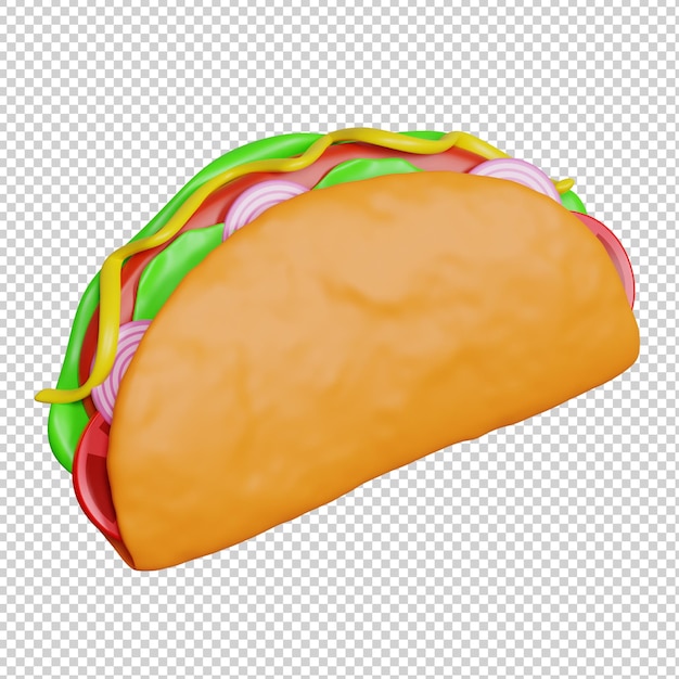 Illustrazione 3d di taco