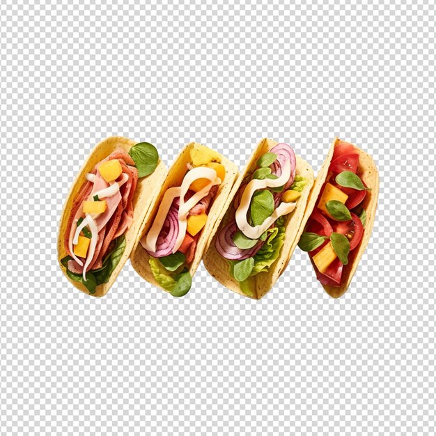 PSD taco food isolated on white background