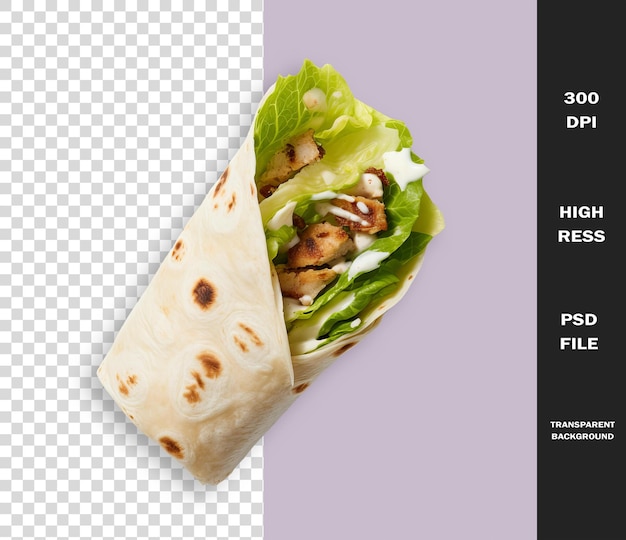 PSD a taco that is on a paper