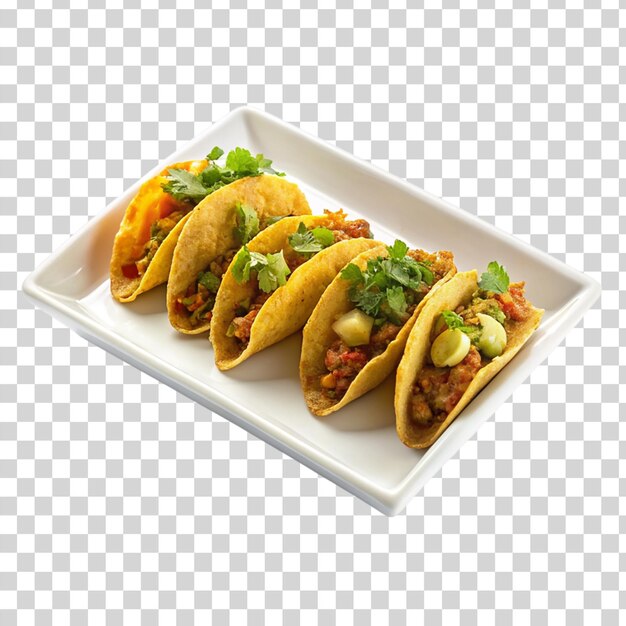 PSD taco on tray on transparent background