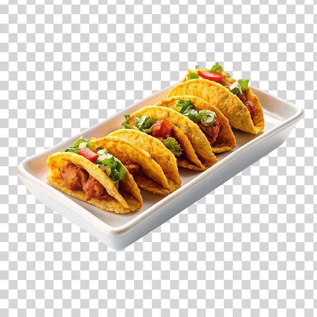 PSD taco on tray on transparent background