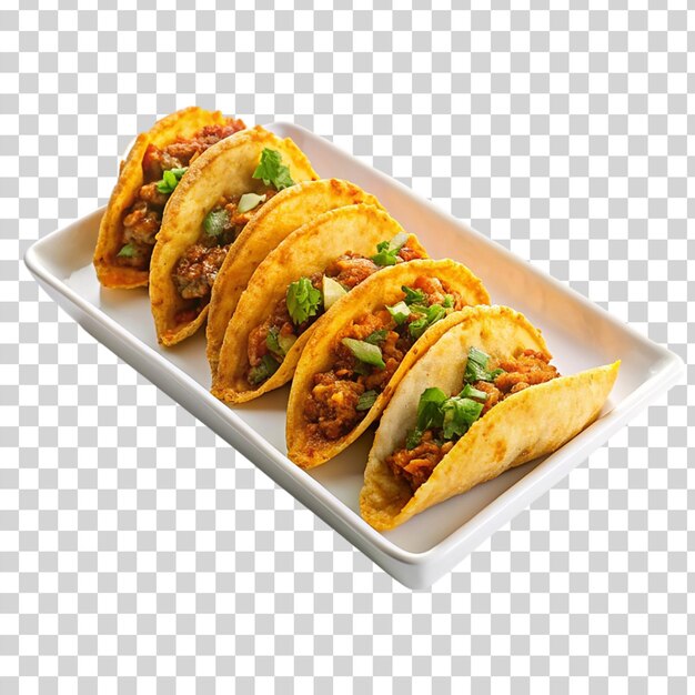 PSD taco on tray on transparent background