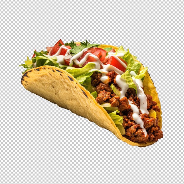 Taco on a white background