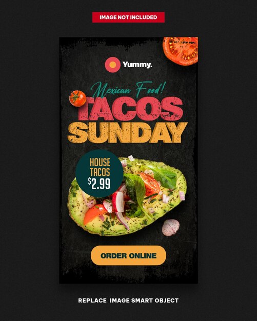 PSD tacos instagram stories