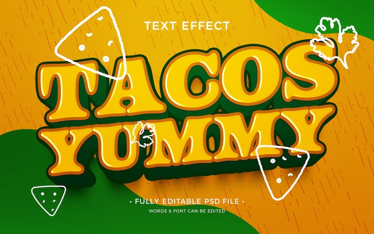 PSD tacos text effect