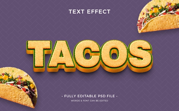 PSD tacos text effect