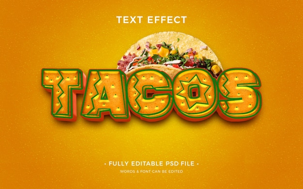 PSD tacos text effect