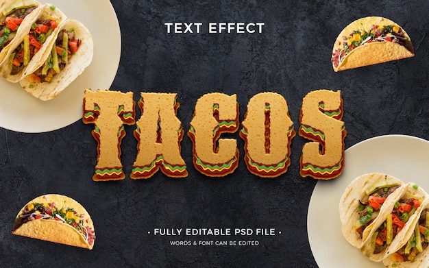 PSD tacos text effect