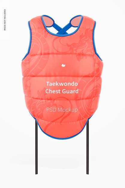 PSD taekwondo chest guard mockup, front view