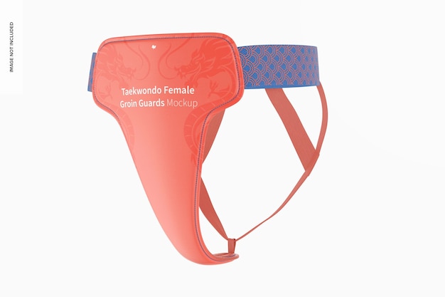 Taekwondo Female Groin Guard Mockup, Left View