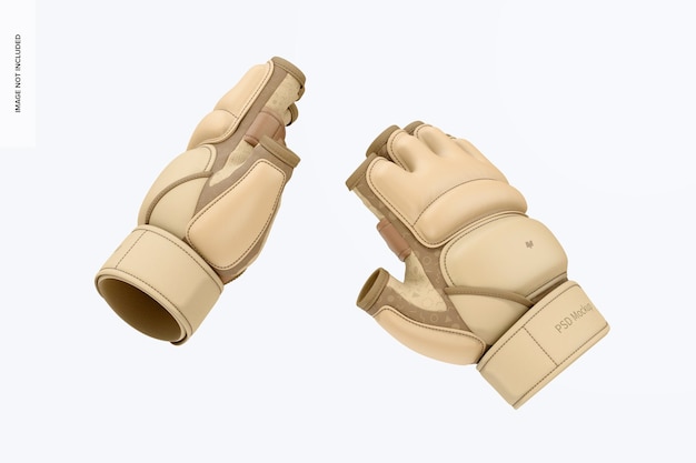 Taekwondo handschoenen mockup, drijvend