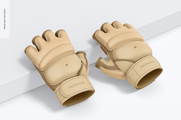 Taekwondo handschoenen mockup, leunend