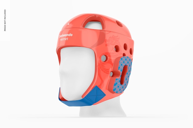 Mockup di casco taekwondo, vista destra