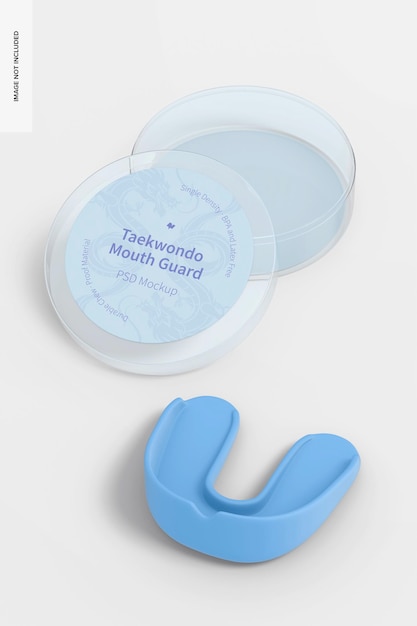 taekwondo mouth guard mockup, perspective