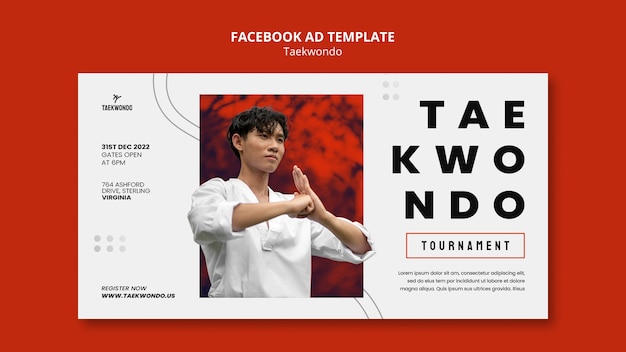 PSD taekwondo practice facebook template