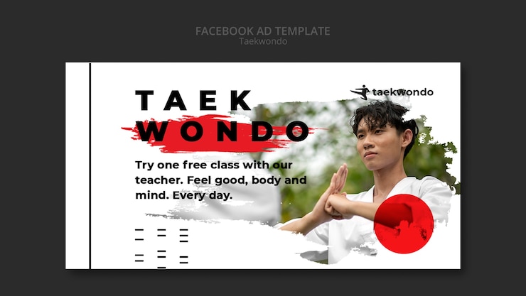 PSD taekwondo practice facebook template