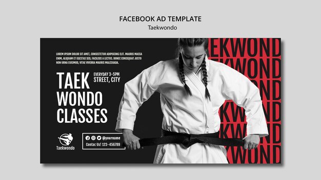 PSD taekwondo practice facebook template