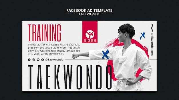 PSD modello facebook per la pratica del taekwondo