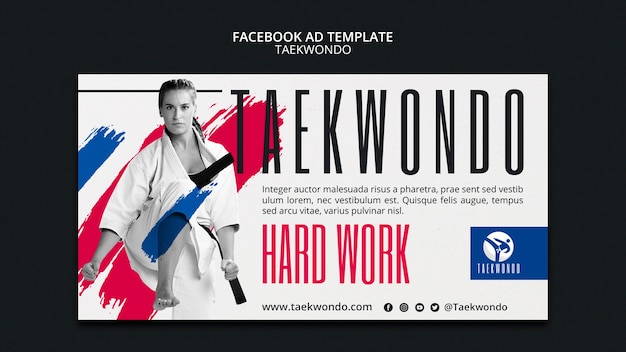 PSD taekwondo practice facebook template