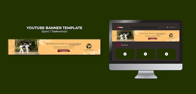 PSD taekwondo youtube banner template